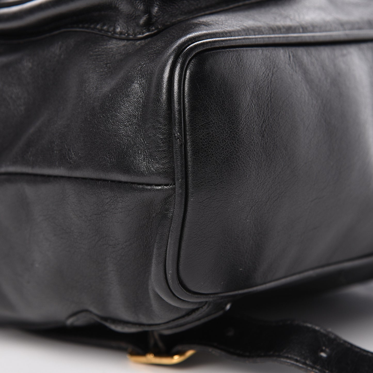 Calfskin Bamboo Backpack Black