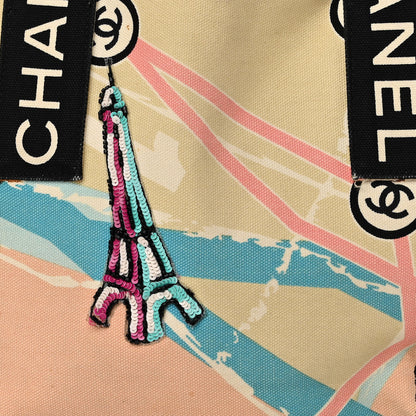 Chanel Canvas Printed Eiffel Tower Shoulder Bag 8 of 15