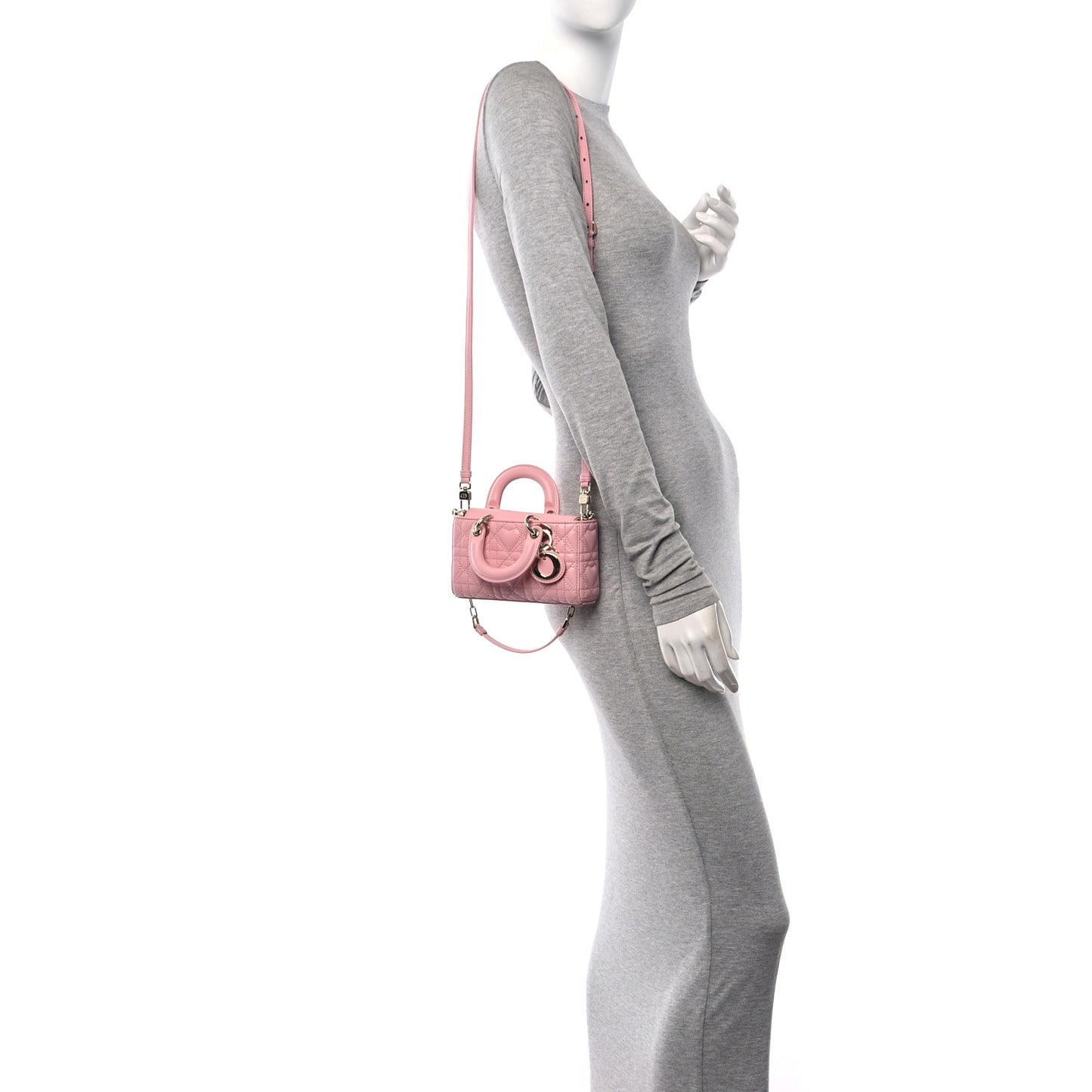 Lambskin Cannage Dioramour Micro Lady D-Joy Rose De Vents