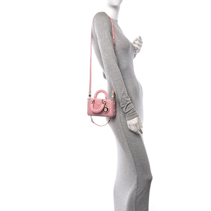 Christian Dior Lambskin Cannage Dioramour Micro Lady D-Joy Rose De Vents 2 of 9