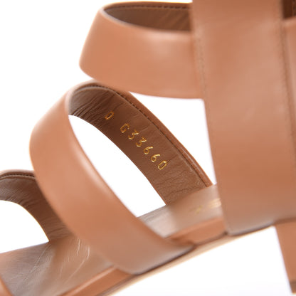 Chanel Calfskin Gladiator Sandals 37.5 Brown 8 of 10