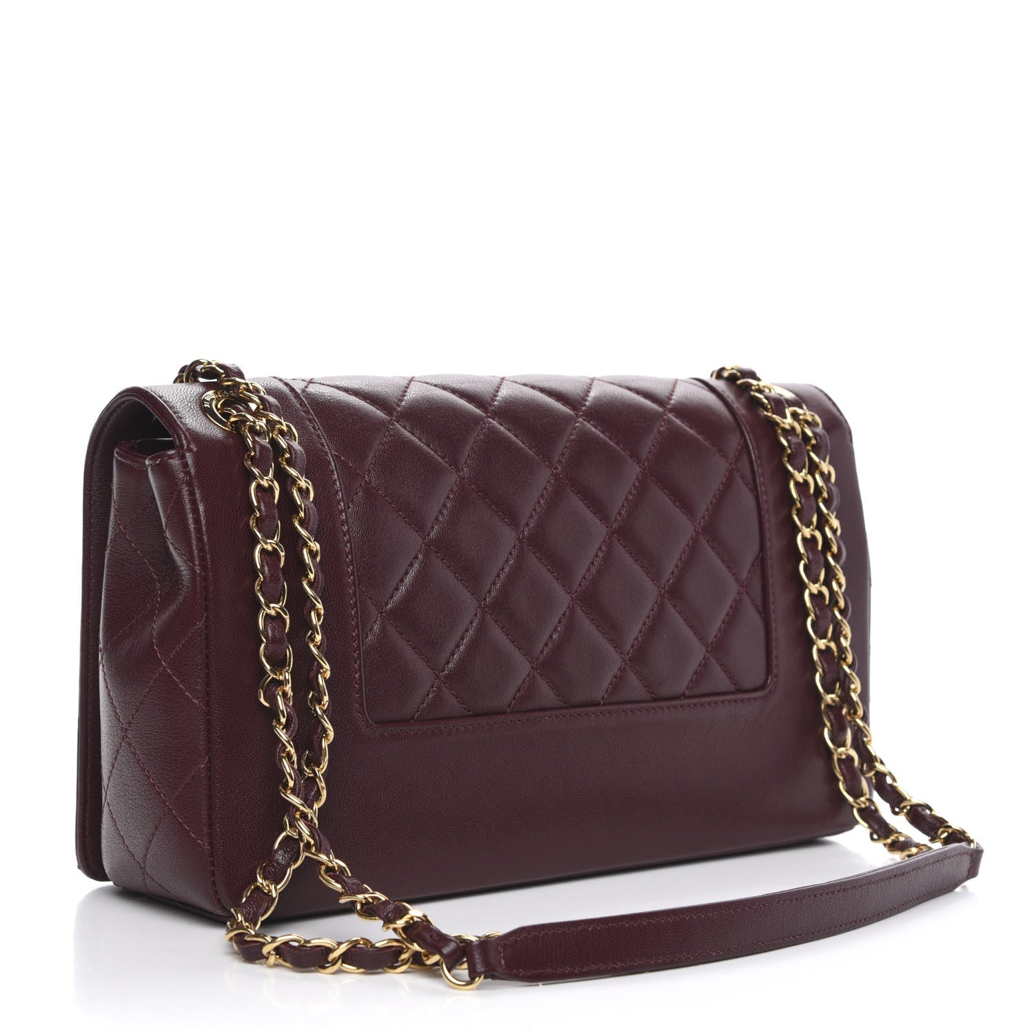 Chanel Sheepskin Quilted Vintage Mademoiselle Flap Dark Red 3 of 14