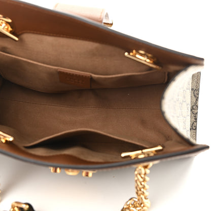 Gucci GG Supreme Monogram Calfskin Small Padlock Tote Beige Ebony Tuscany 5 of 10