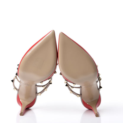 Valentino Garavani Calfskin Nappa Rockstud 90mm Cage Mules 37 Rouge Pur Poudre 7 of 10