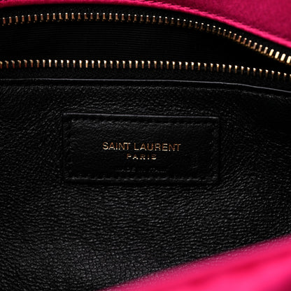 Saint Laurent Satin Quilted Sade Puffer Envelope Clutch Bubblegum 6 of 9