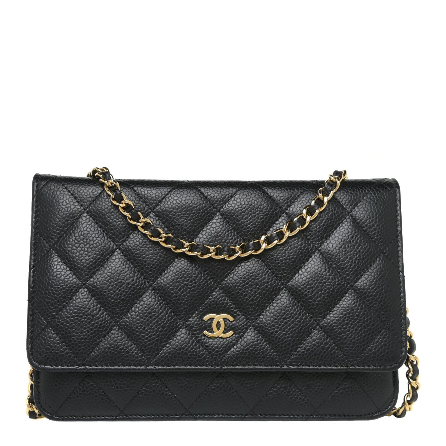 Caviar Quilted Wallet On Chain WOC Black
