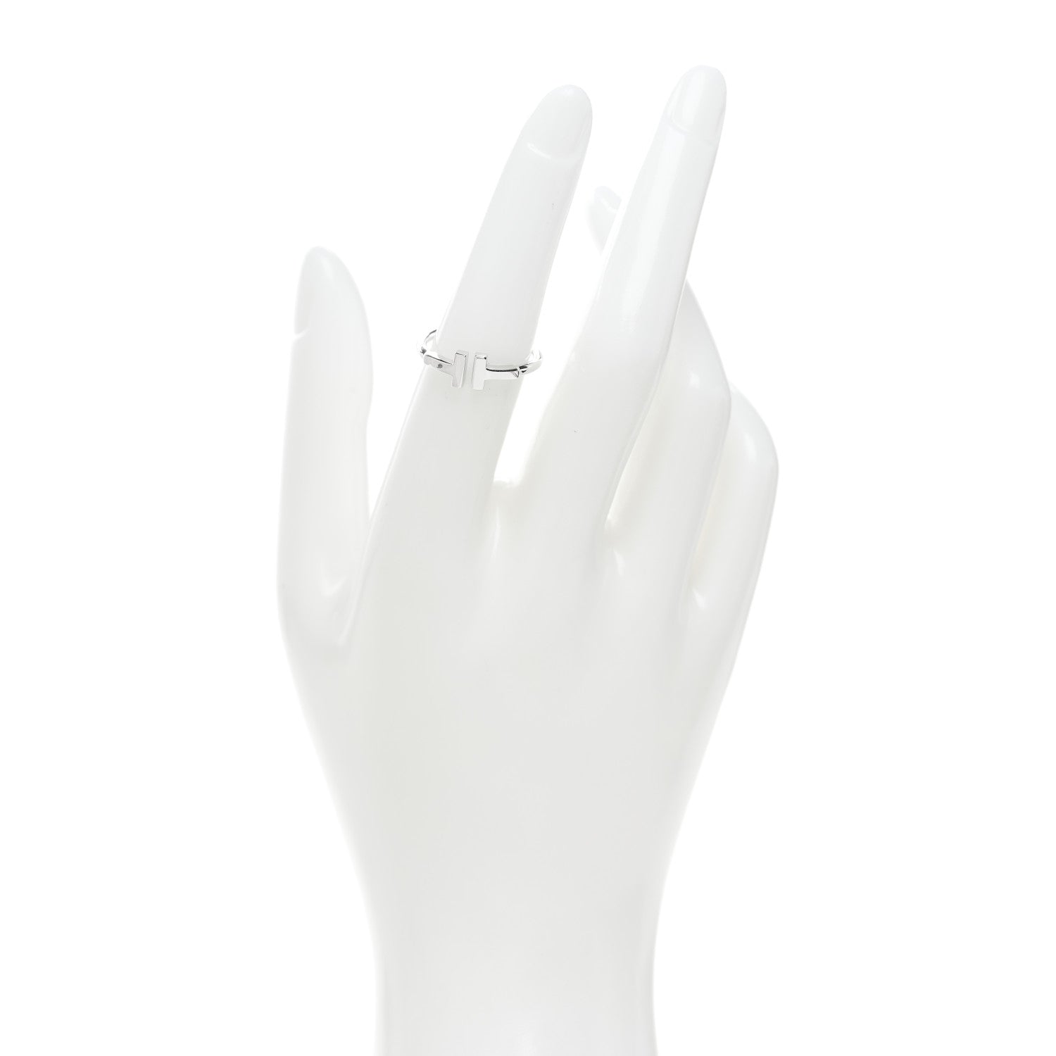 Tiffany 18K White Gold T Wire Ring 52 6 2 of 5