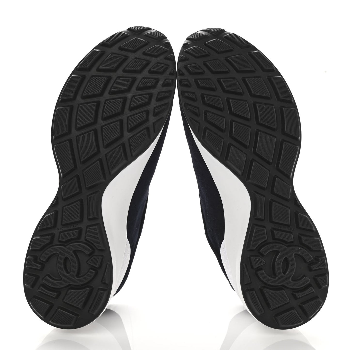 Fabric Suede Kidskin CC Sneakers 37 Dark Navy White