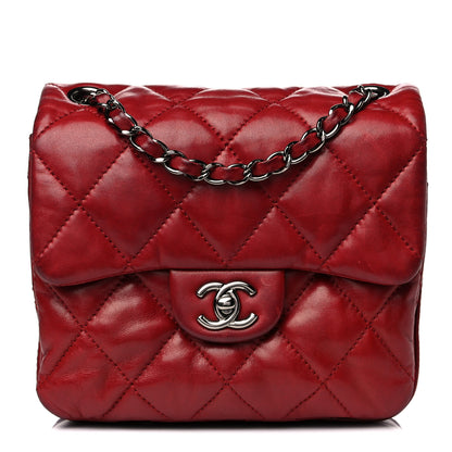 Chanel Lambskin Quilted Mini Chanel 3 Flap Red 1 of 22
