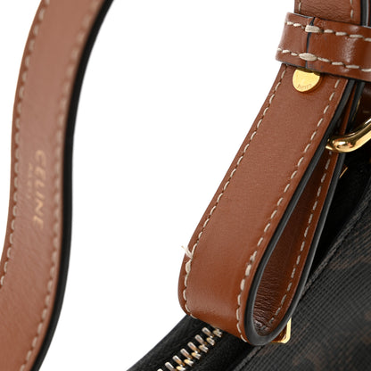 Celine Triomphe Canvas Calfskin Ava Shoulder Bag Tan 12 of 13
