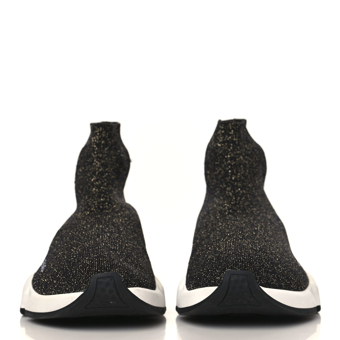 Knit Metal Womens Speed Sneakers 39 Black Gold