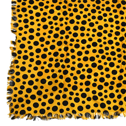 Louis Vuitton Silk Wool Kusama Dots Scarf Black Yellow 2 of 3