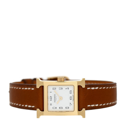 Hermes Stainless Steel Barenia 17.2mm Heure H Hour Quartz Watch Fauve 2 of 5