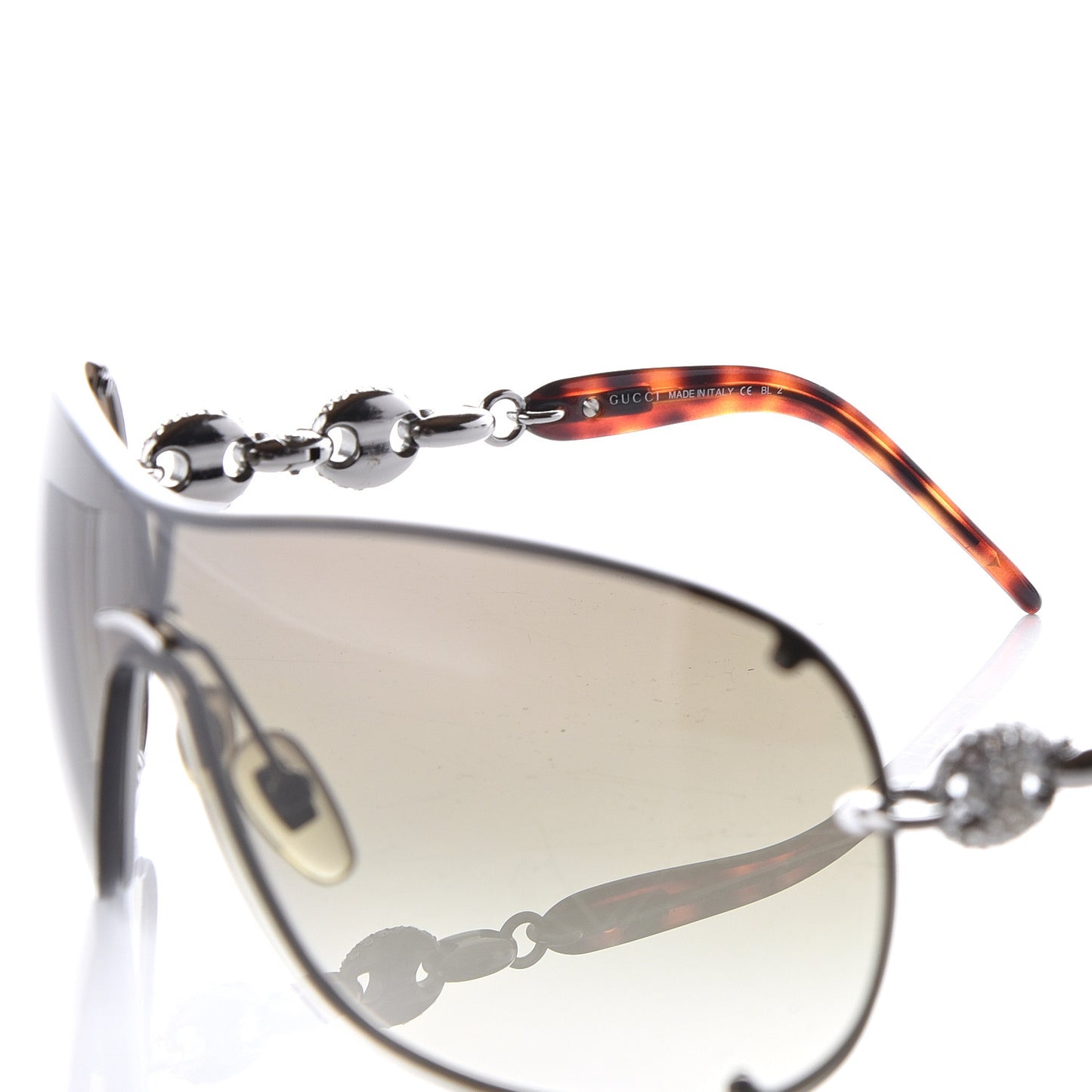 Crystal Marina Chain Shield Sunglasses GG4231S Tortoise