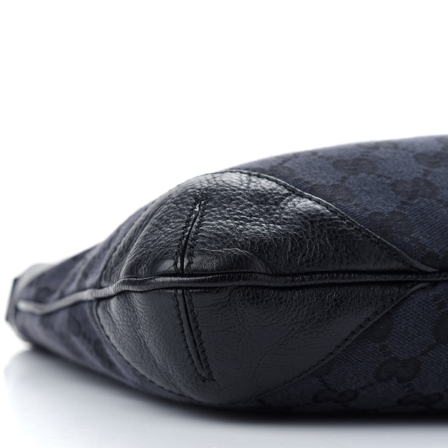 Nylon Monogram Signature Hobo Shoulder Bag Navy