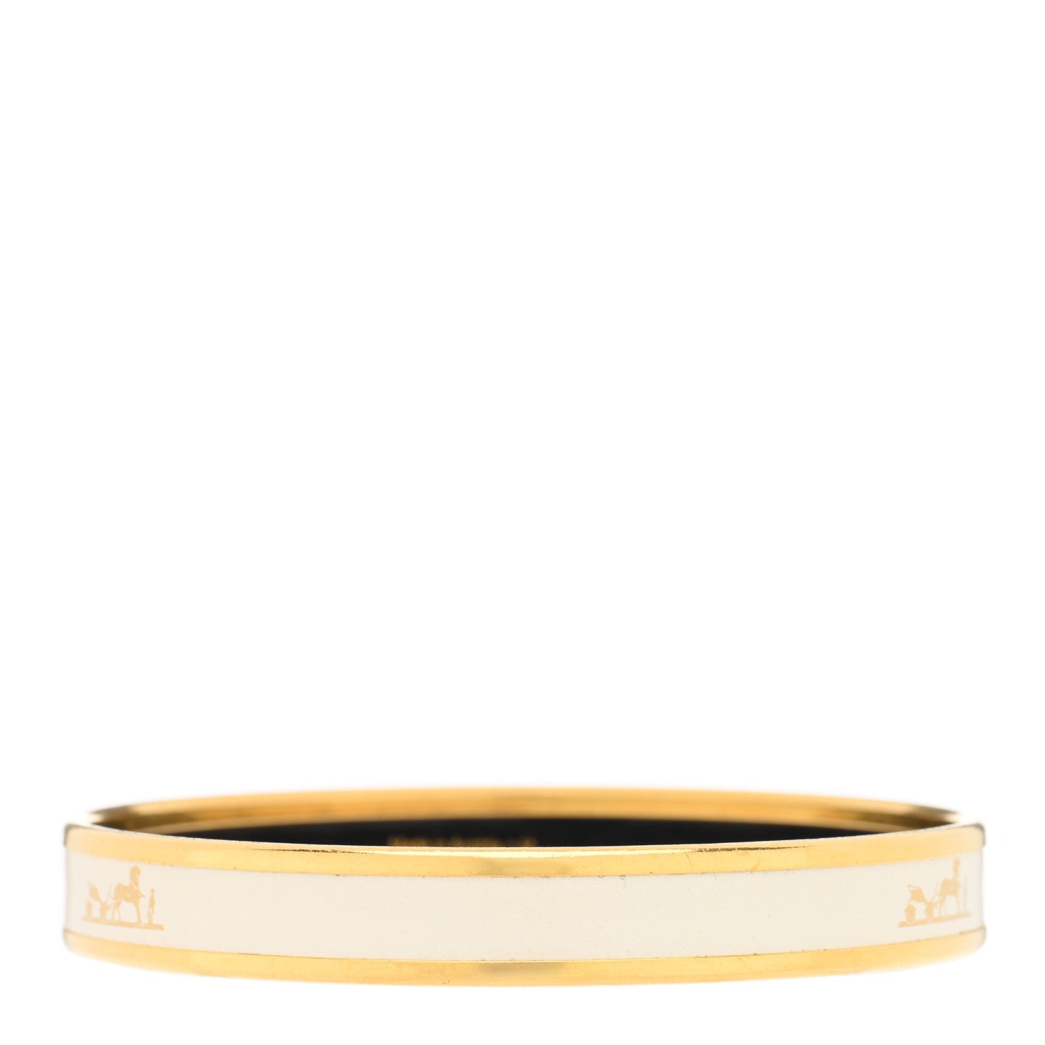 Hermes Enamel Printed Narrow Caleche Bracelet White 2 of 3