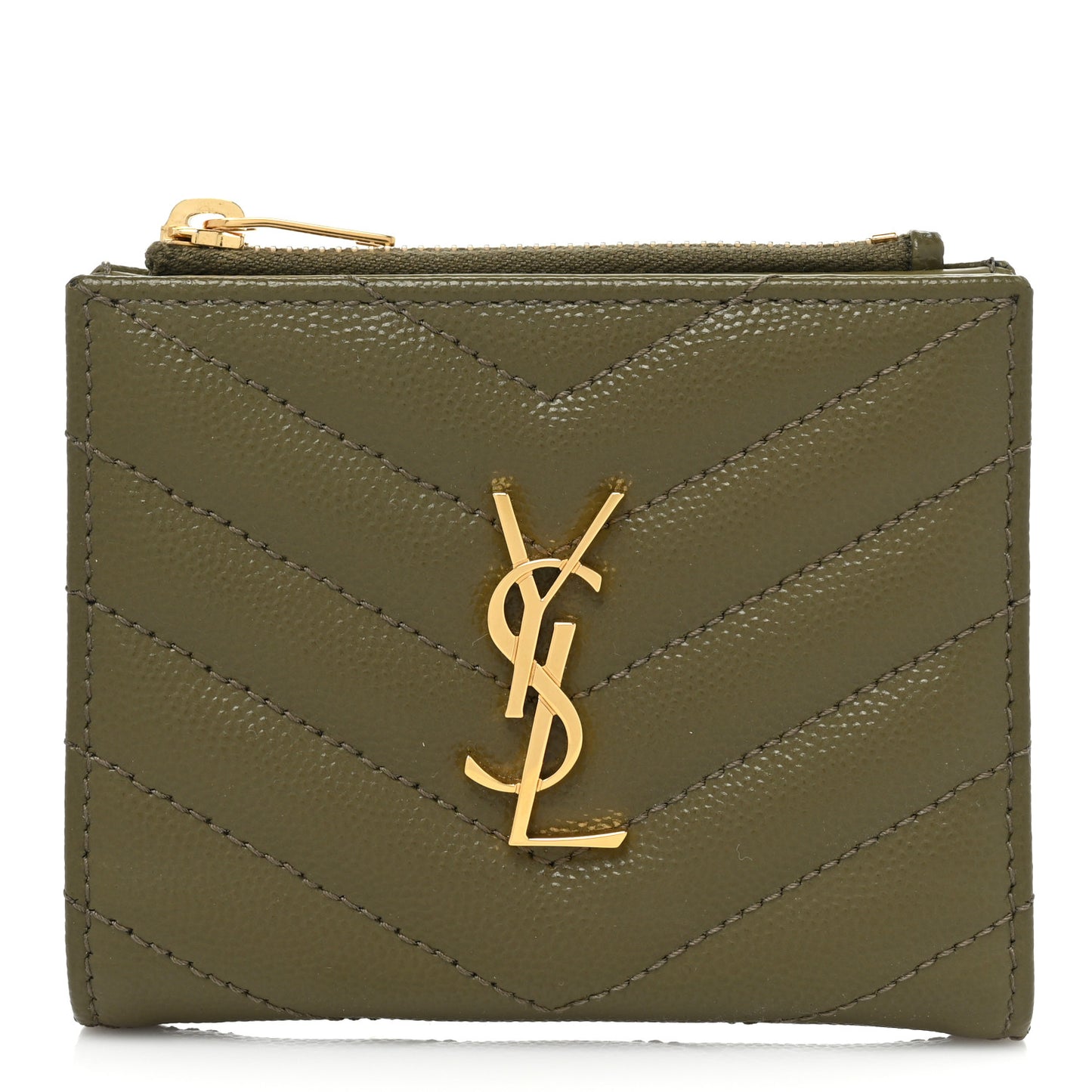 Grain De Poudre Matelasse Chevron Monogram Zipped Card Case