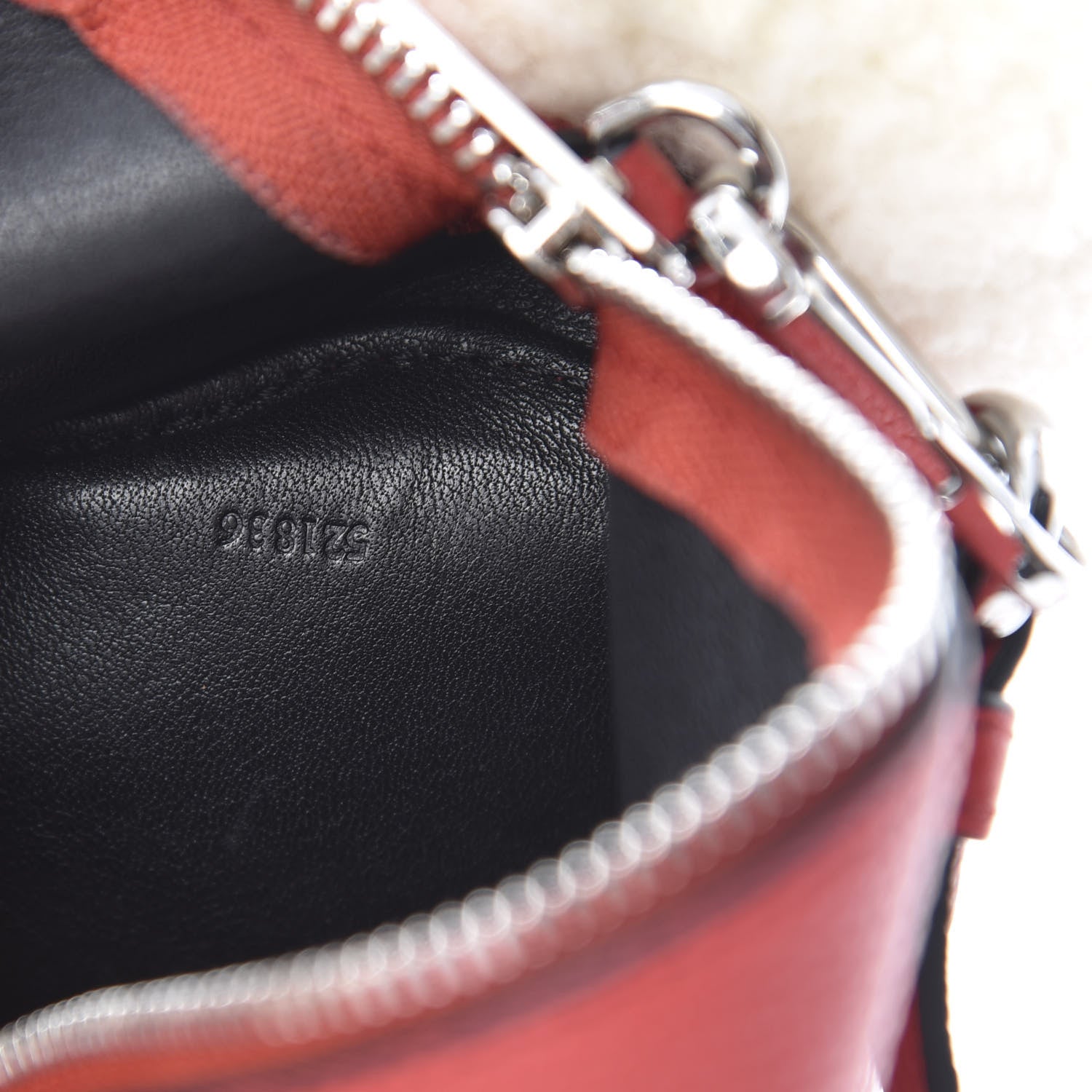 Loewe Calfskin Shearling Mini Bunny Crossbody Bag Red 7 of 12