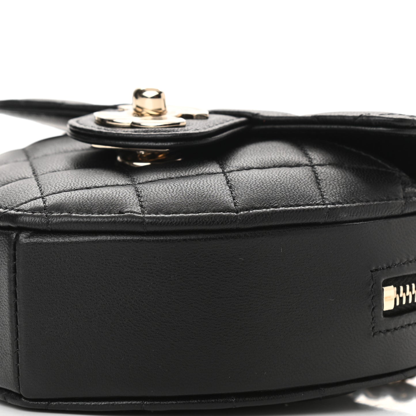 Lambskin Quilted CC In Love Heart Clutch With Chain Black