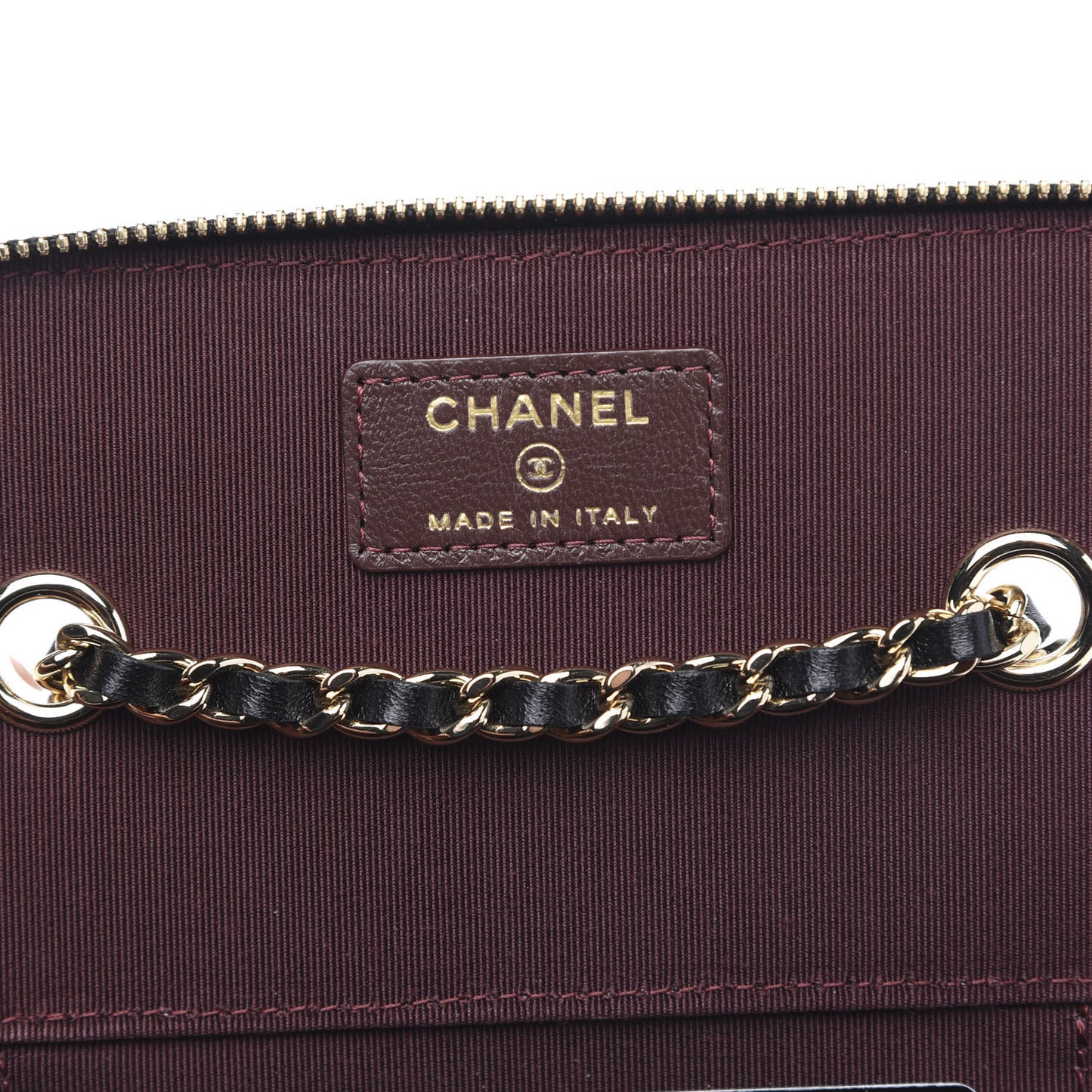 Lambskin Quilted Small Vanity Case With Chain Black