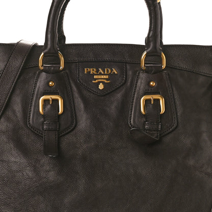 Prada Glace Calf Large Dome Satchel Brown 7 of 12