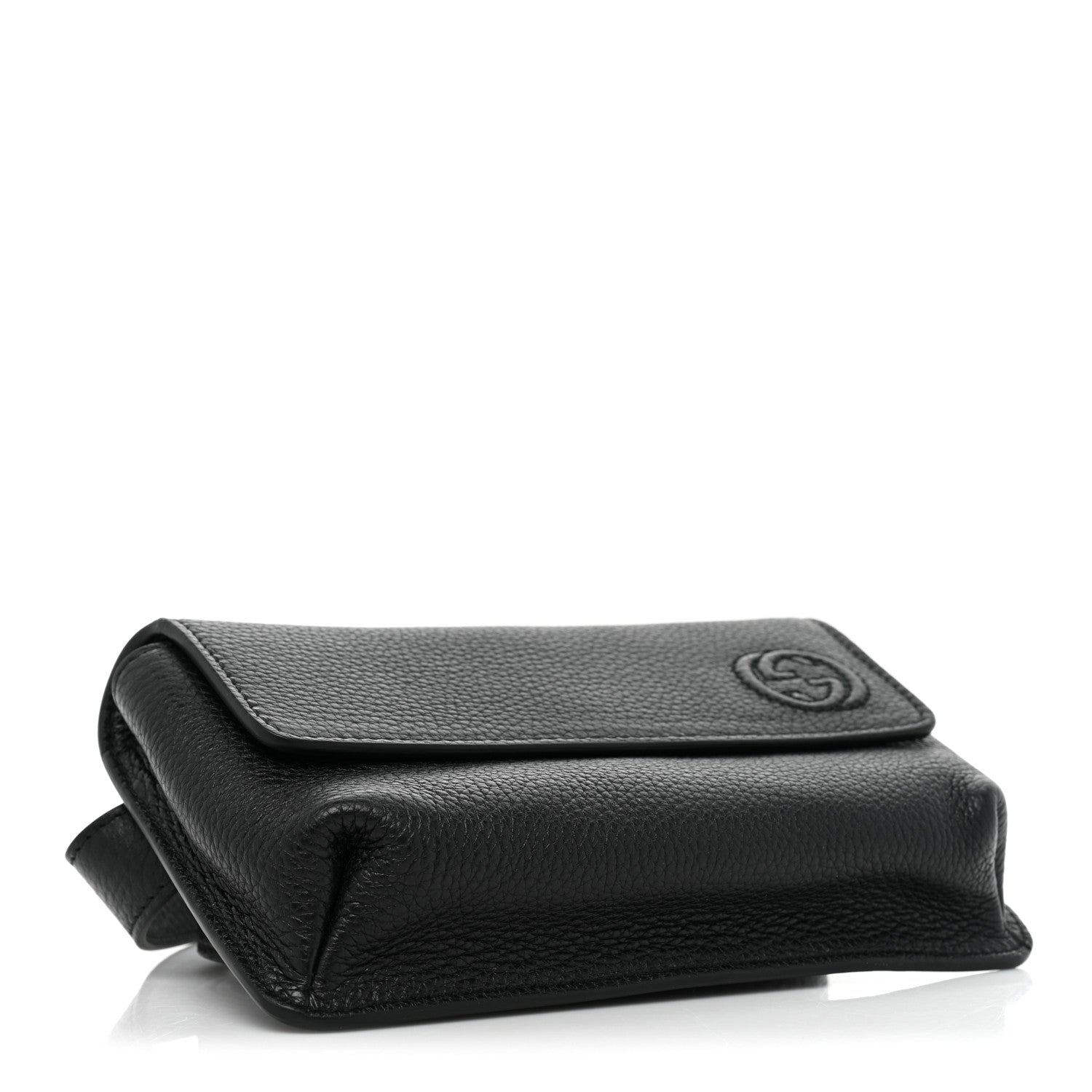 Gucci Pebbled Calfskin Soho Flap Belt Bag Black 4 of 8