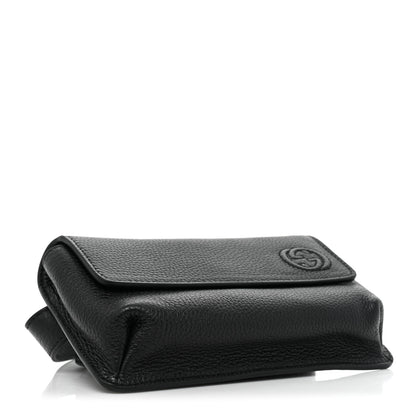 Gucci Pebbled Calfskin Soho Flap Belt Bag Black 4 of 8