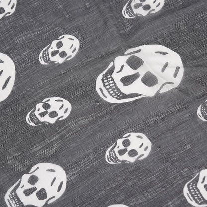 Alexander McQueen Silk Chiffon Skull Scarf Black Ivory 4 of 6