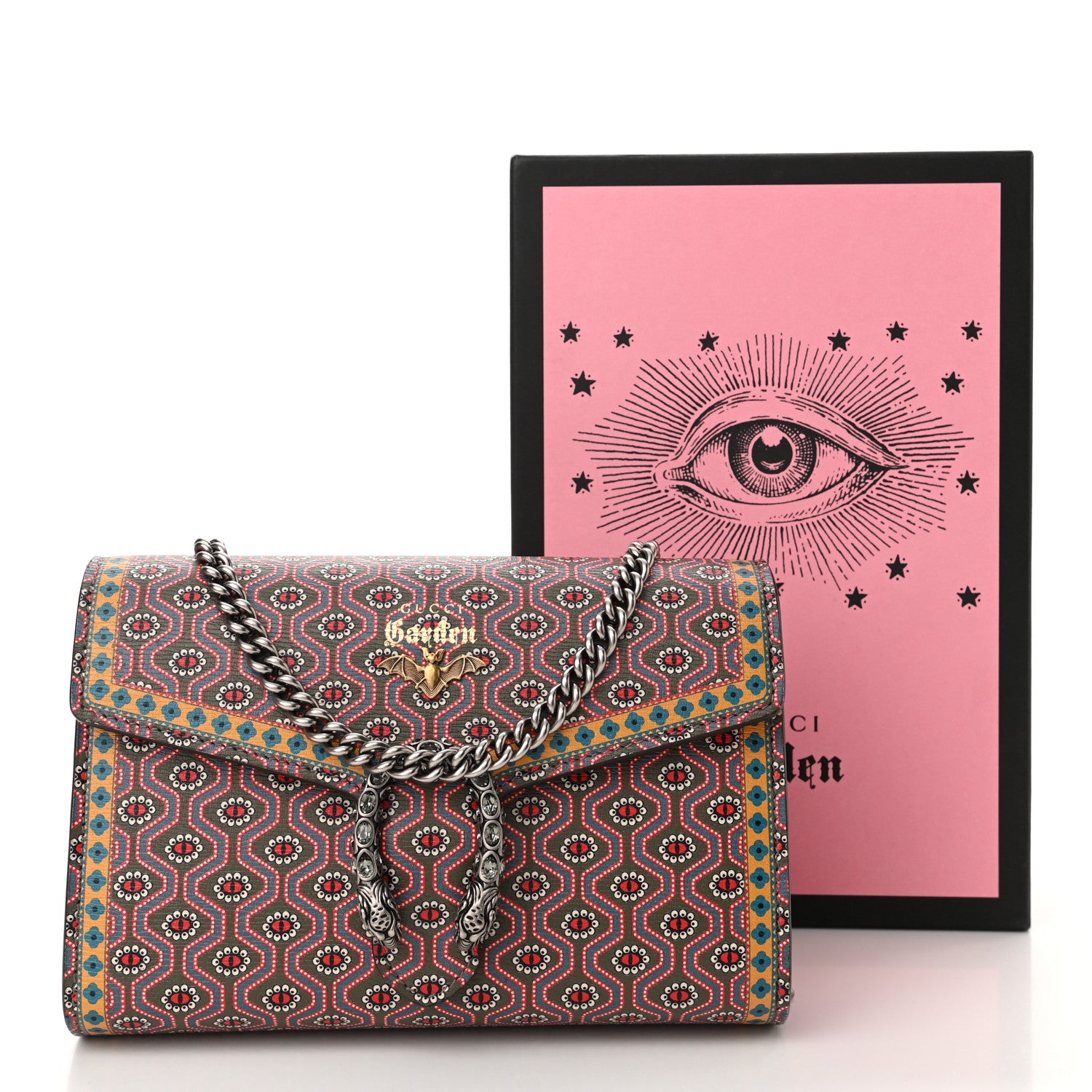 Gucci Calfskin Printed Garden Dionysus Chain Wallet Multicolor 12 of 12