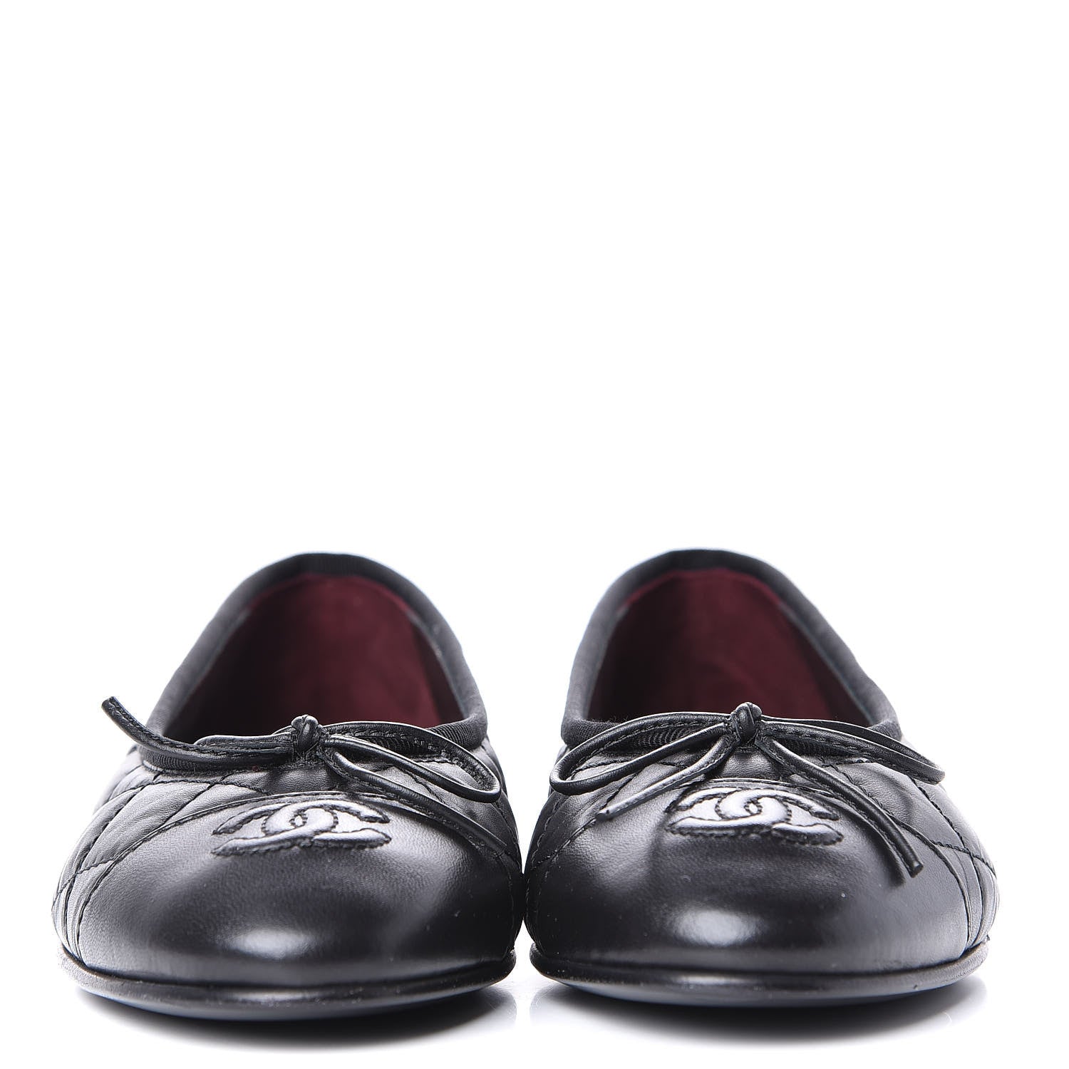 Chanel Aged Calfskin Quilted Cap Toe Ballerina Flats 35.5 Black 2 of 10