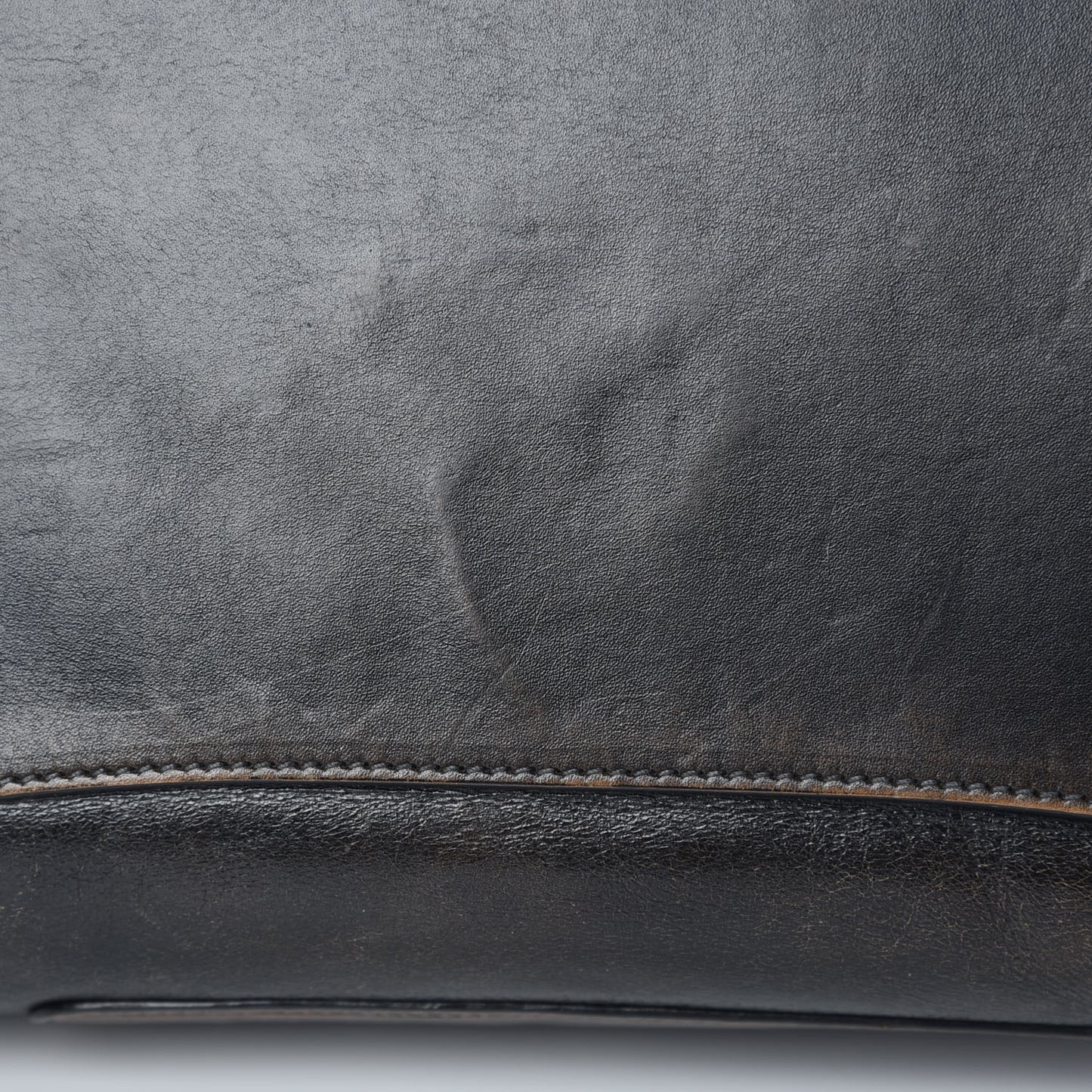 Vitello Vintage Studded Twin Pocket Tote Ebano