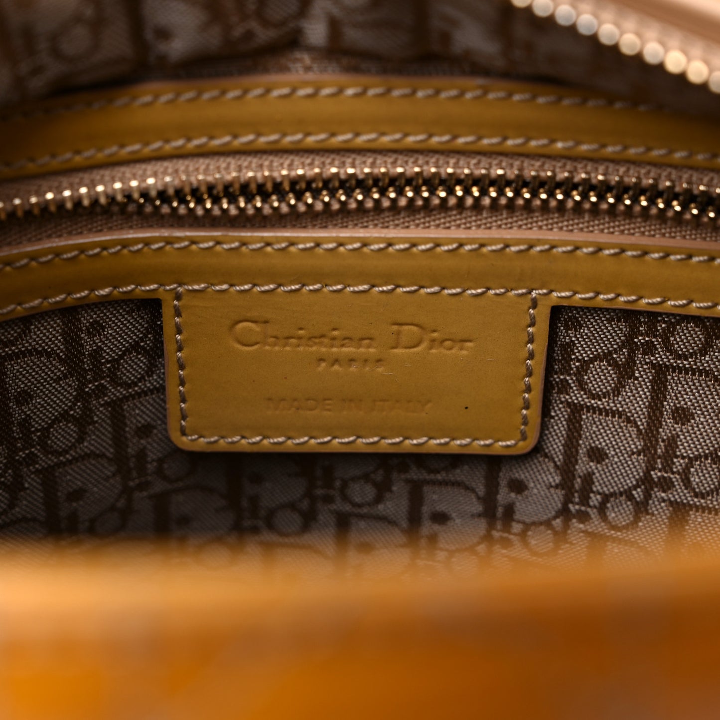 Patent Cannage Medium Lady Dior Beige