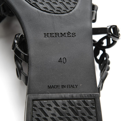 Hermes Rubber Chaine d'Ancre Nude Sandals 40 Black 6 of 7
