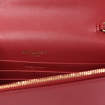 Saint Laurent Smooth Calfskin Classic Monogram Kate Tassel Chain Wallet New Lipstick 6 of 13