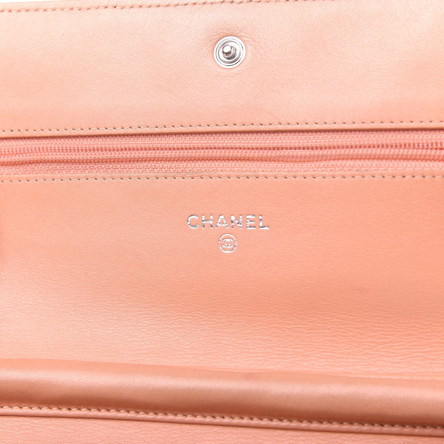 Patent Quilted Wallet On Chain WOC Orange