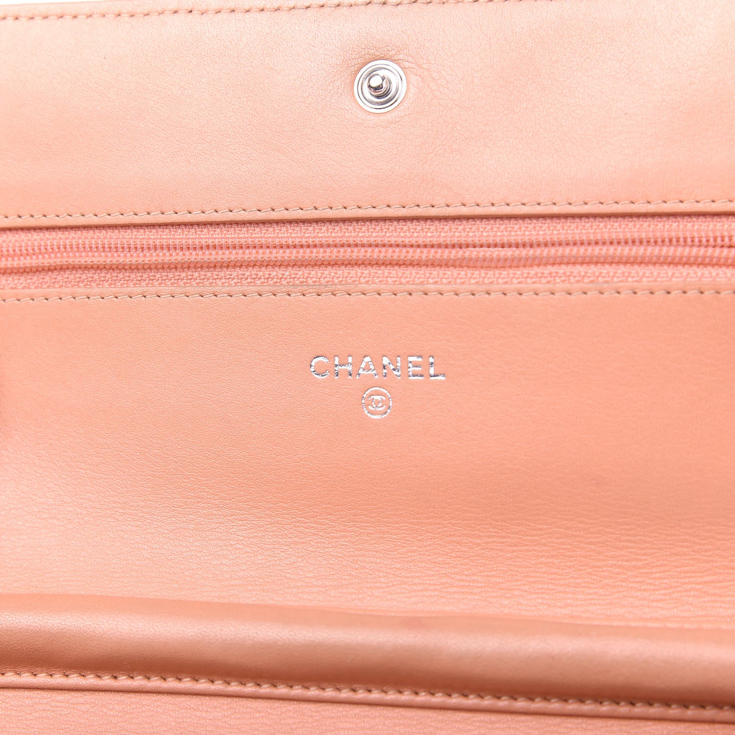 Chanel Patent Quilted Wallet On Chain WOC Orange 7 of 10