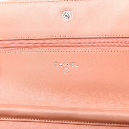 Chanel Patent Quilted Wallet On Chain WOC Orange 7 of 10