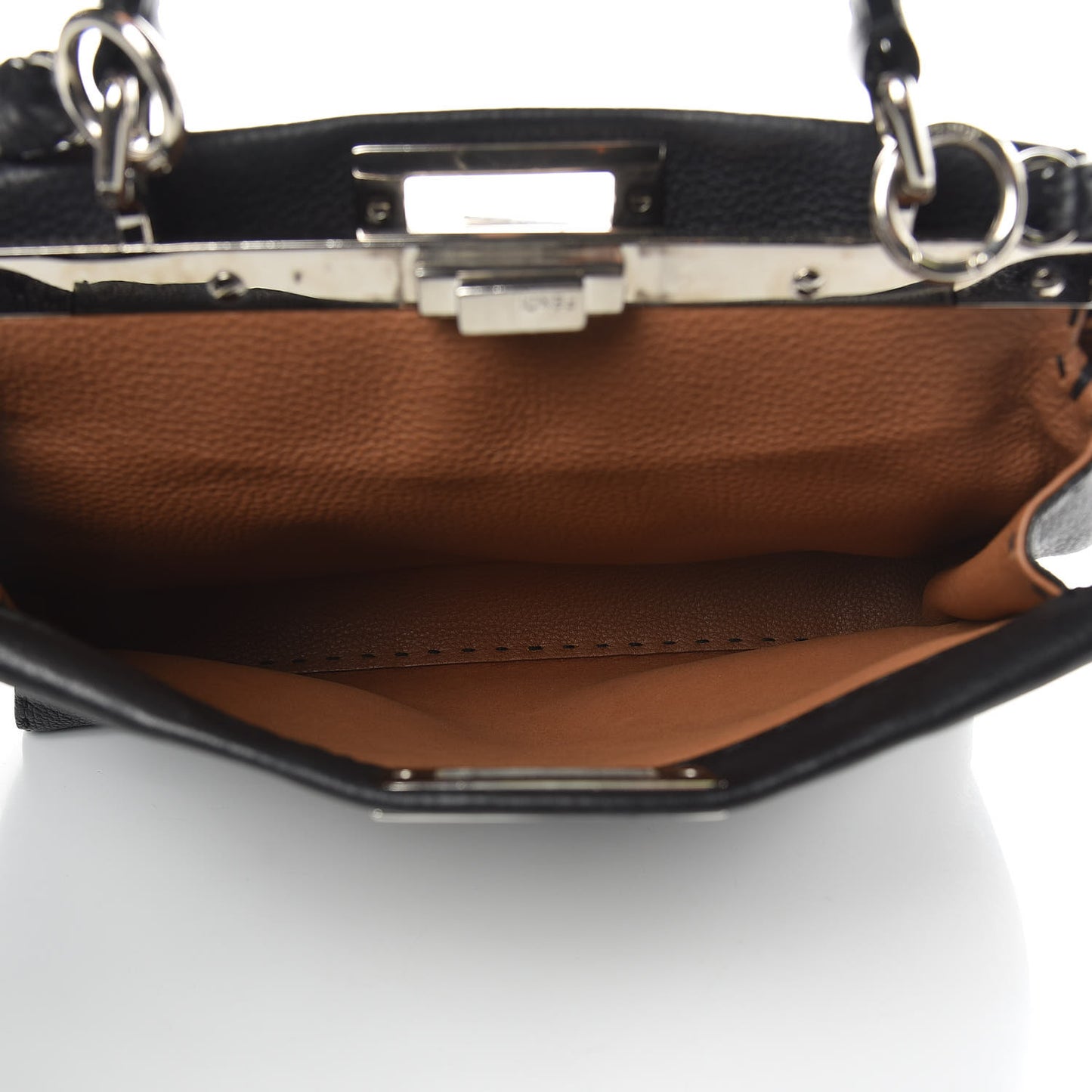 Cuoio Romano Selleria Bi-Color Medium Peekaboo Iconic Satchel Black Mou