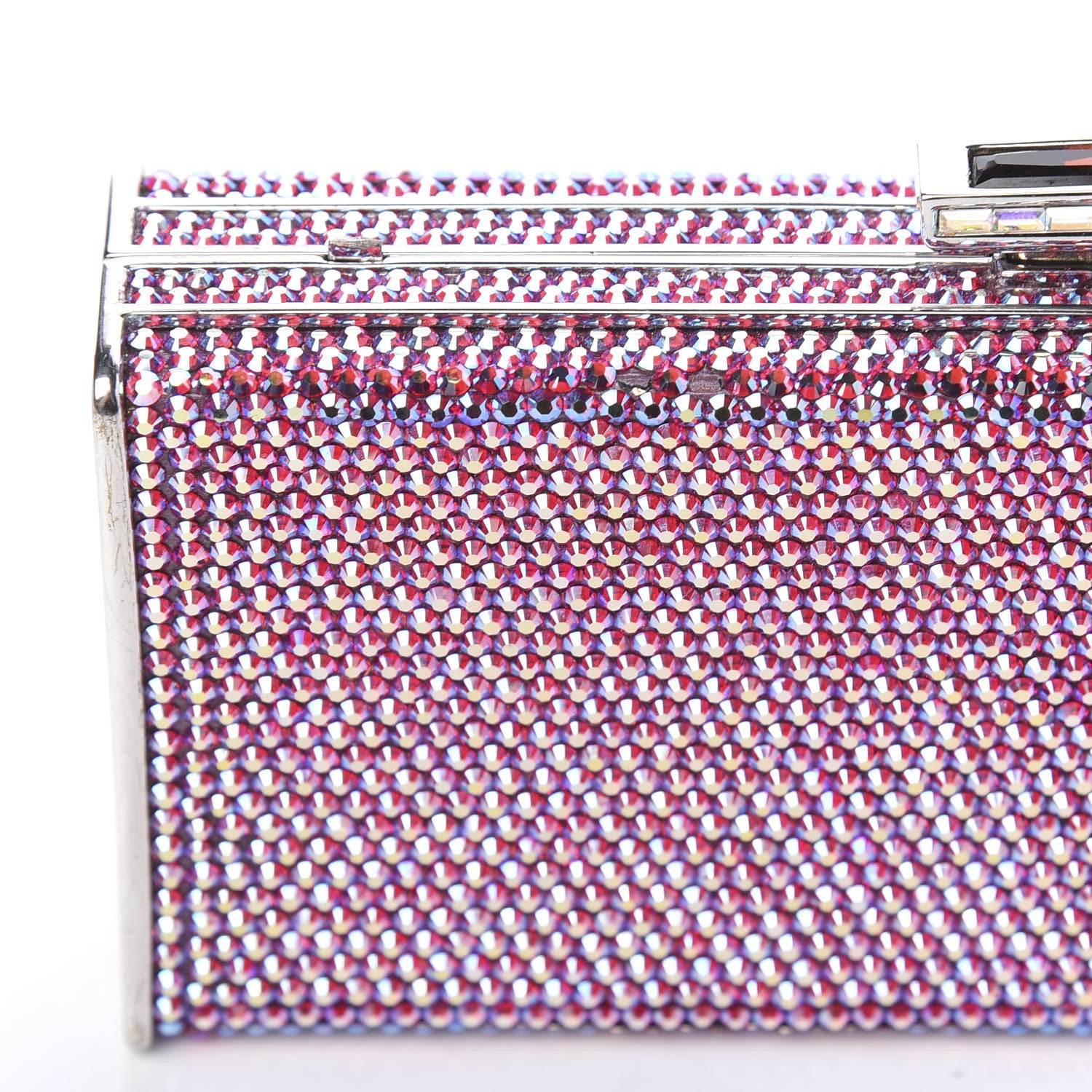Judith Leiber Swarovski Crystal Minaudiere Clutch Pink 9 of 13