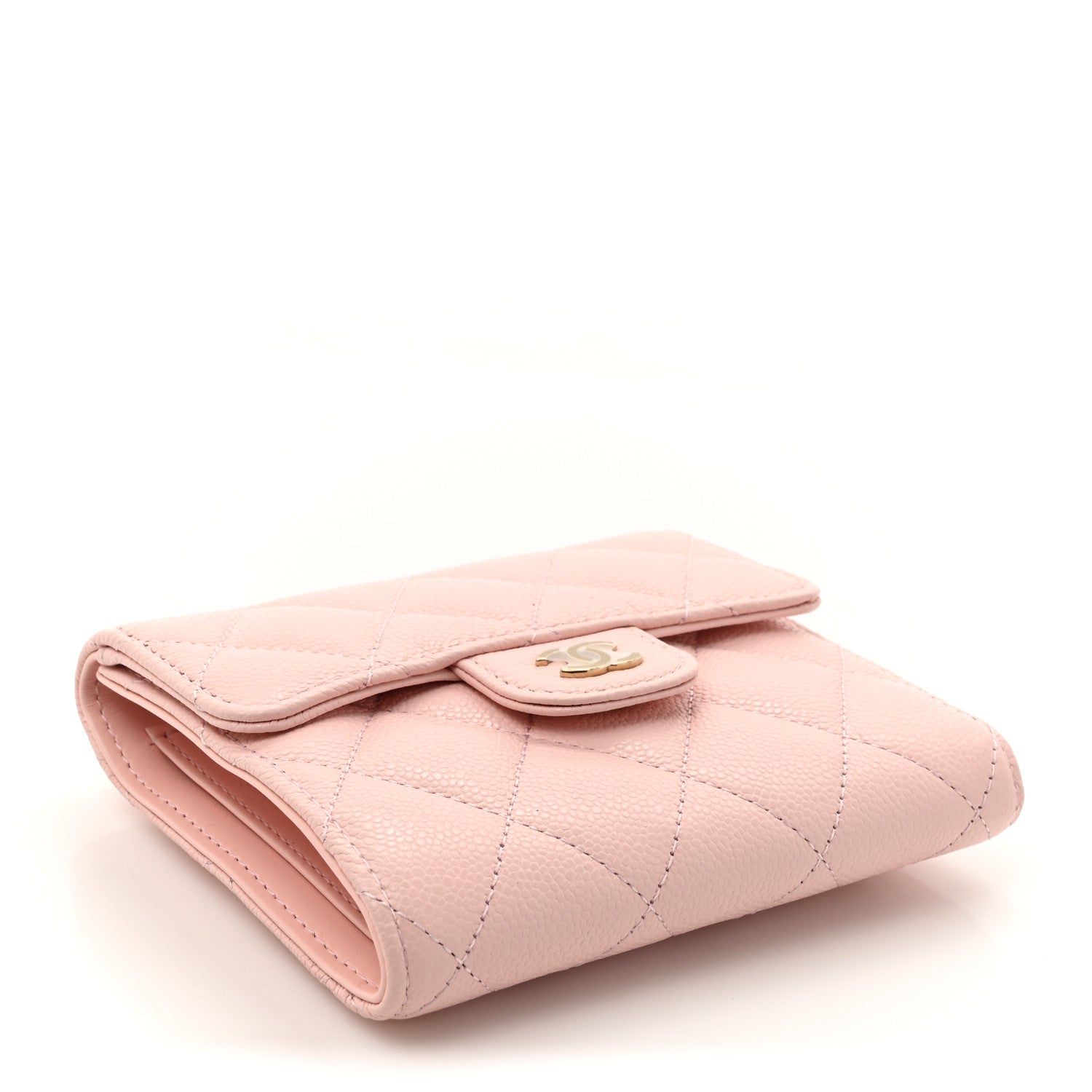 Chanel Caviar Quilted Compact Flap Wallet Light Pink 4 of 10