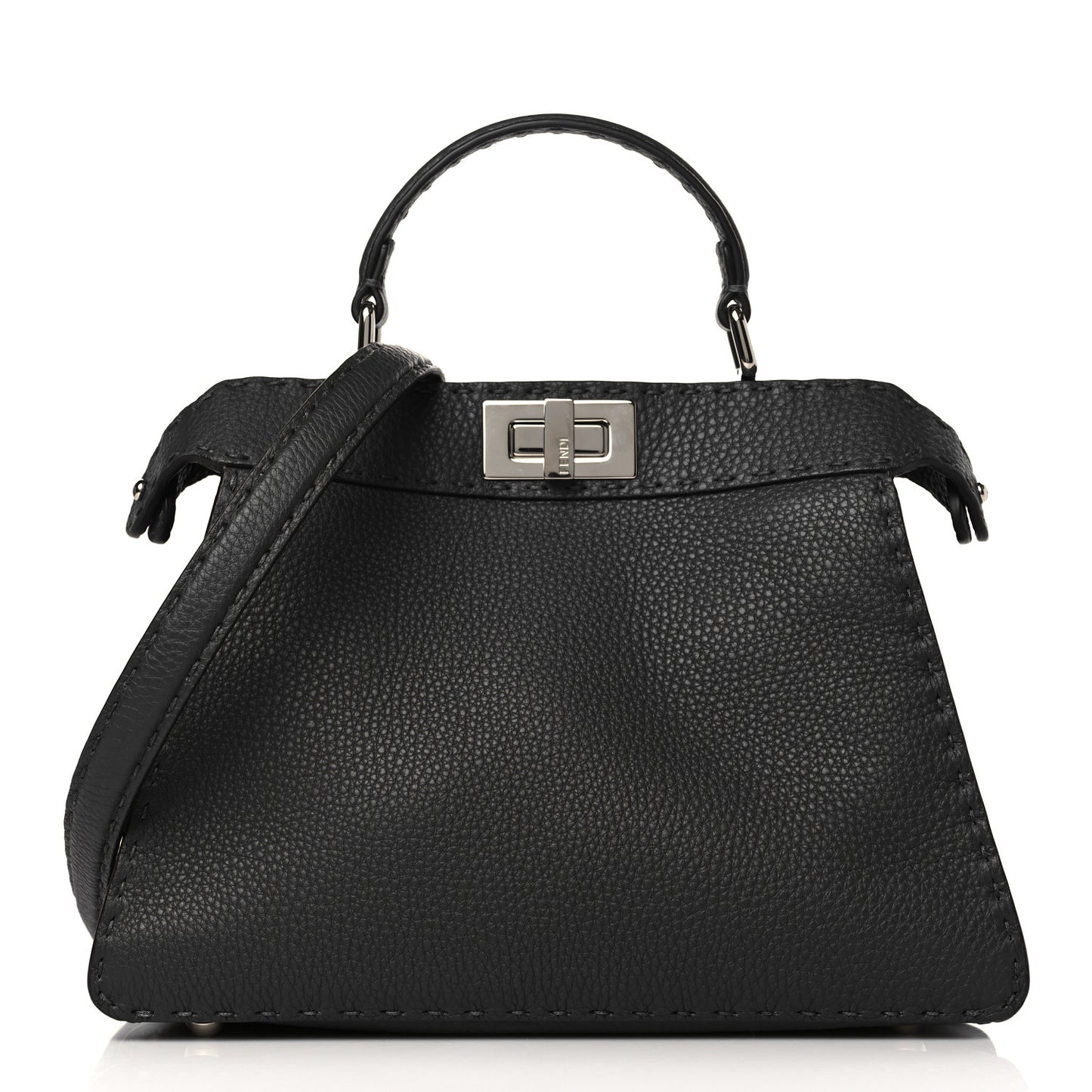 Cuoio Romano Selleria Chamois Small Peekaboo I SEE U Satchel Asfalto Camelia