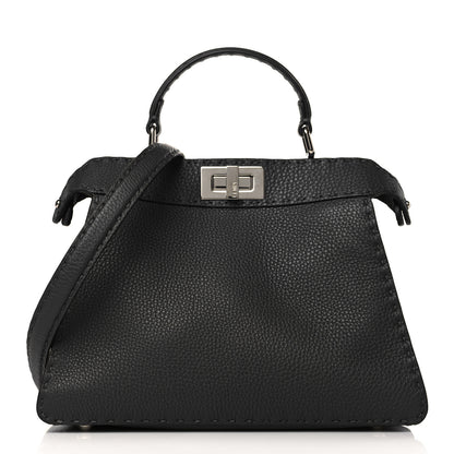 Fendi Cuoio Romano Selleria Chamois Small Peekaboo I SEE U Satchel Asfalto Camelia 1 of 10