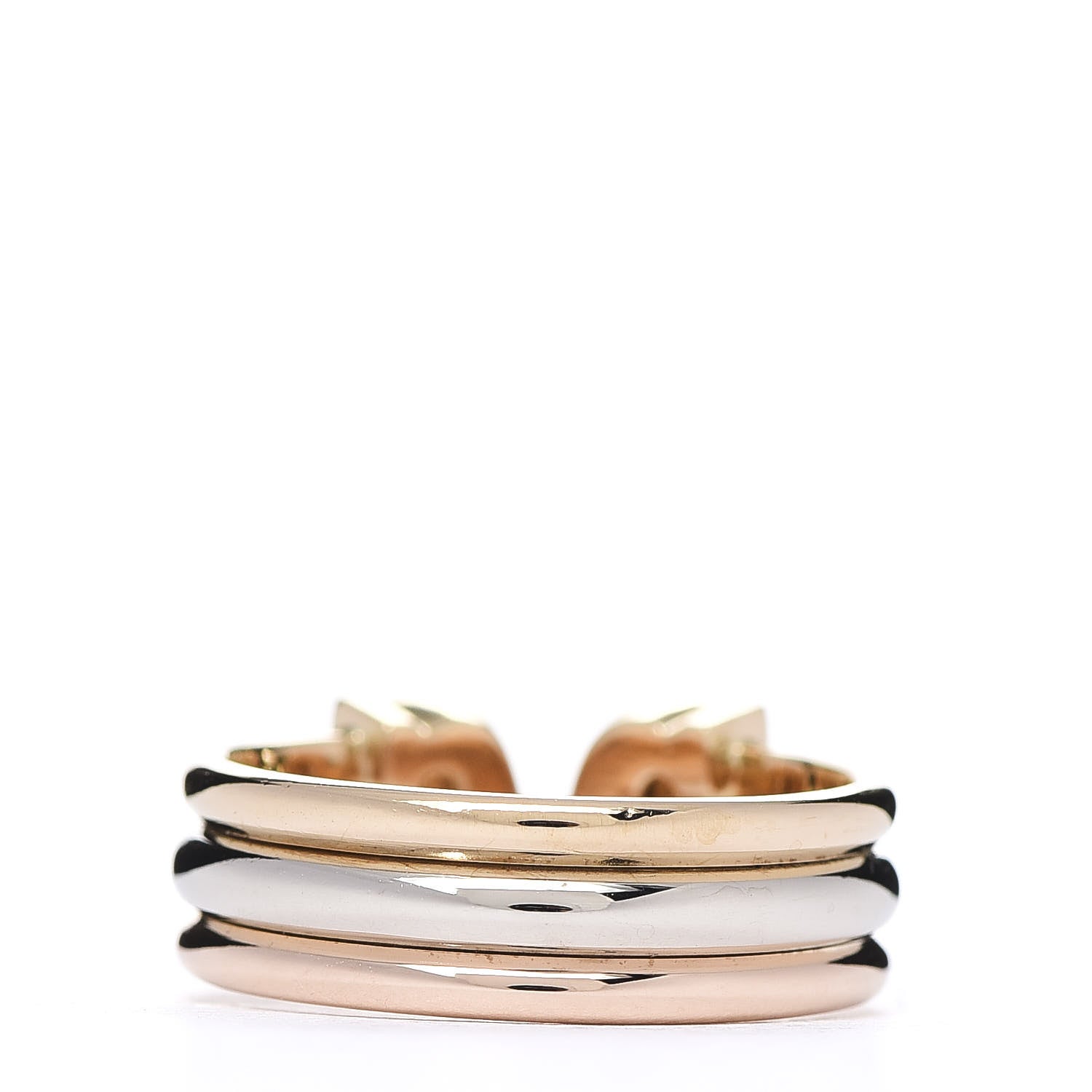 Cartier 18K Pink Yellow White Gold 8mm C De Ring 48 4.5 3 of 4
