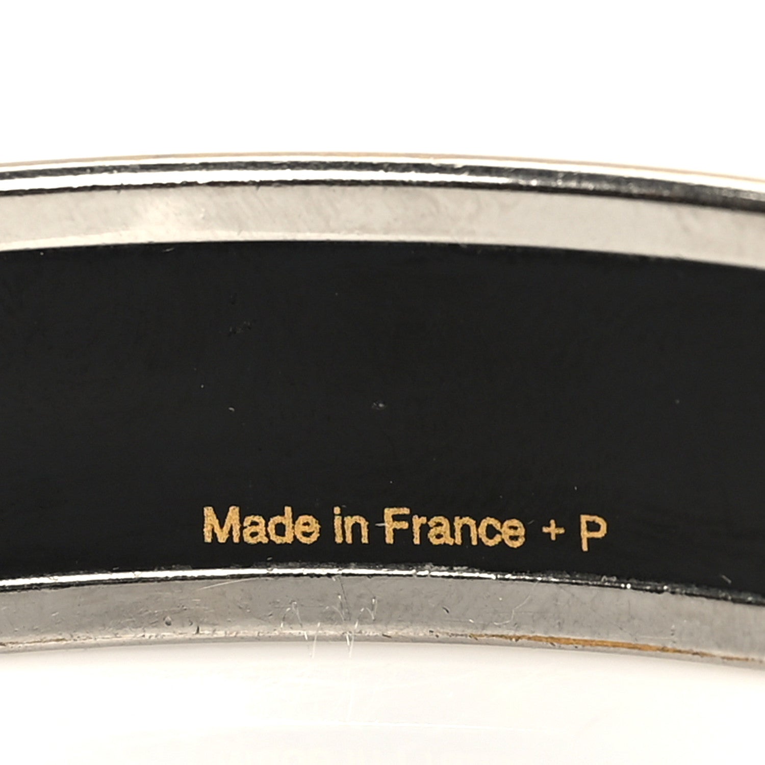 Hermes Enamel Printed Narrow Caleche Bracelet 65 Black 4 of 5