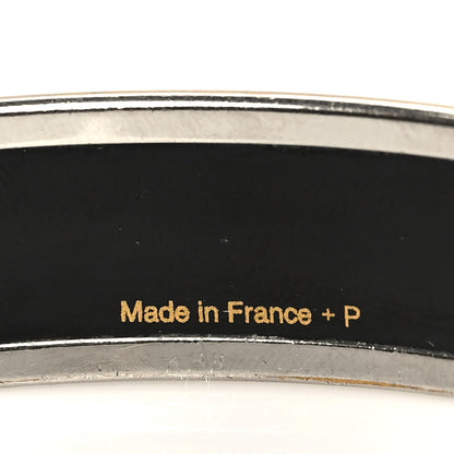 Hermes Enamel Printed Narrow Caleche Bracelet 65 Black 4 of 5