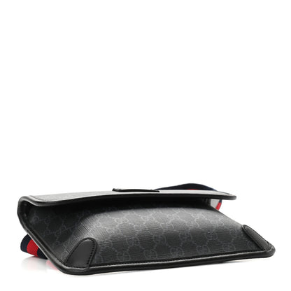 Gucci GG Supreme Monogram Web Slim Belt Bag Black Grey 4 of 9