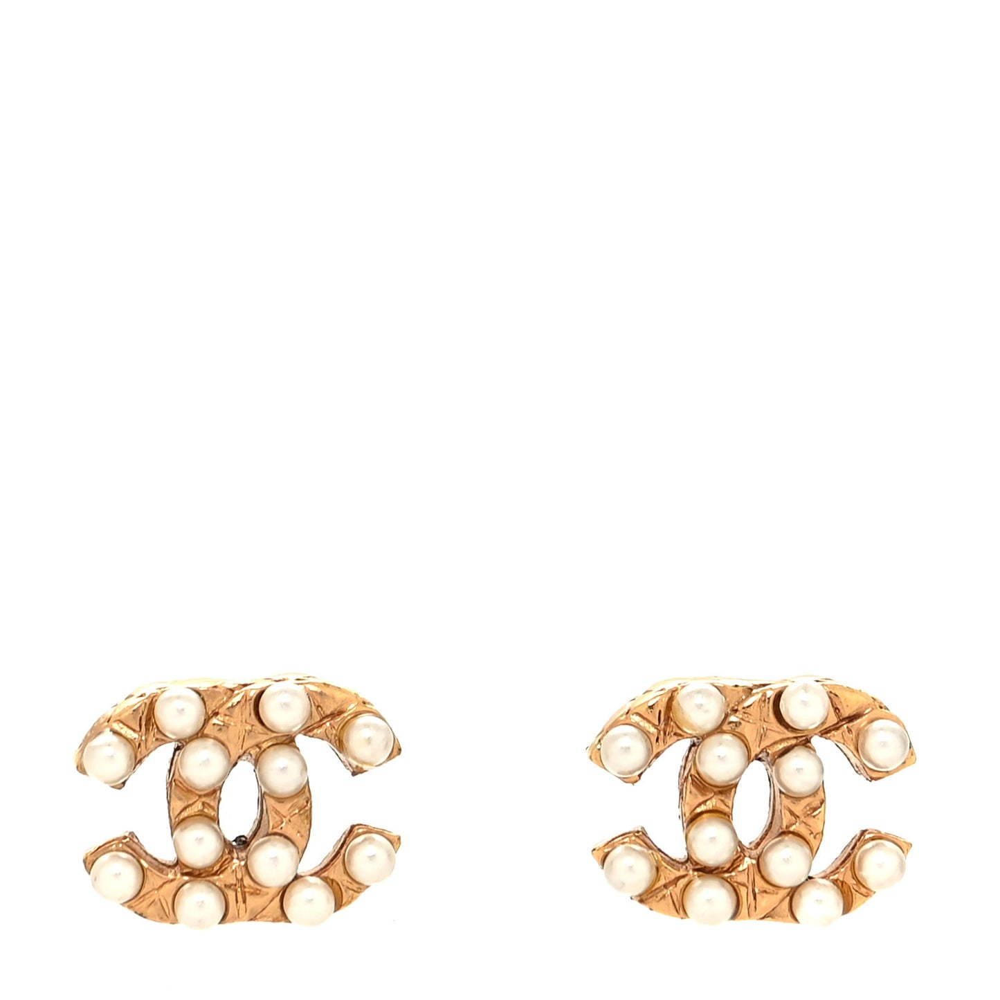 Pearl CC Earrings Light Gold