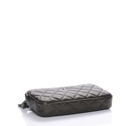 Chanel Caviar Quilted Small Clutch With Chain Dark Charcoal 4 of 12
