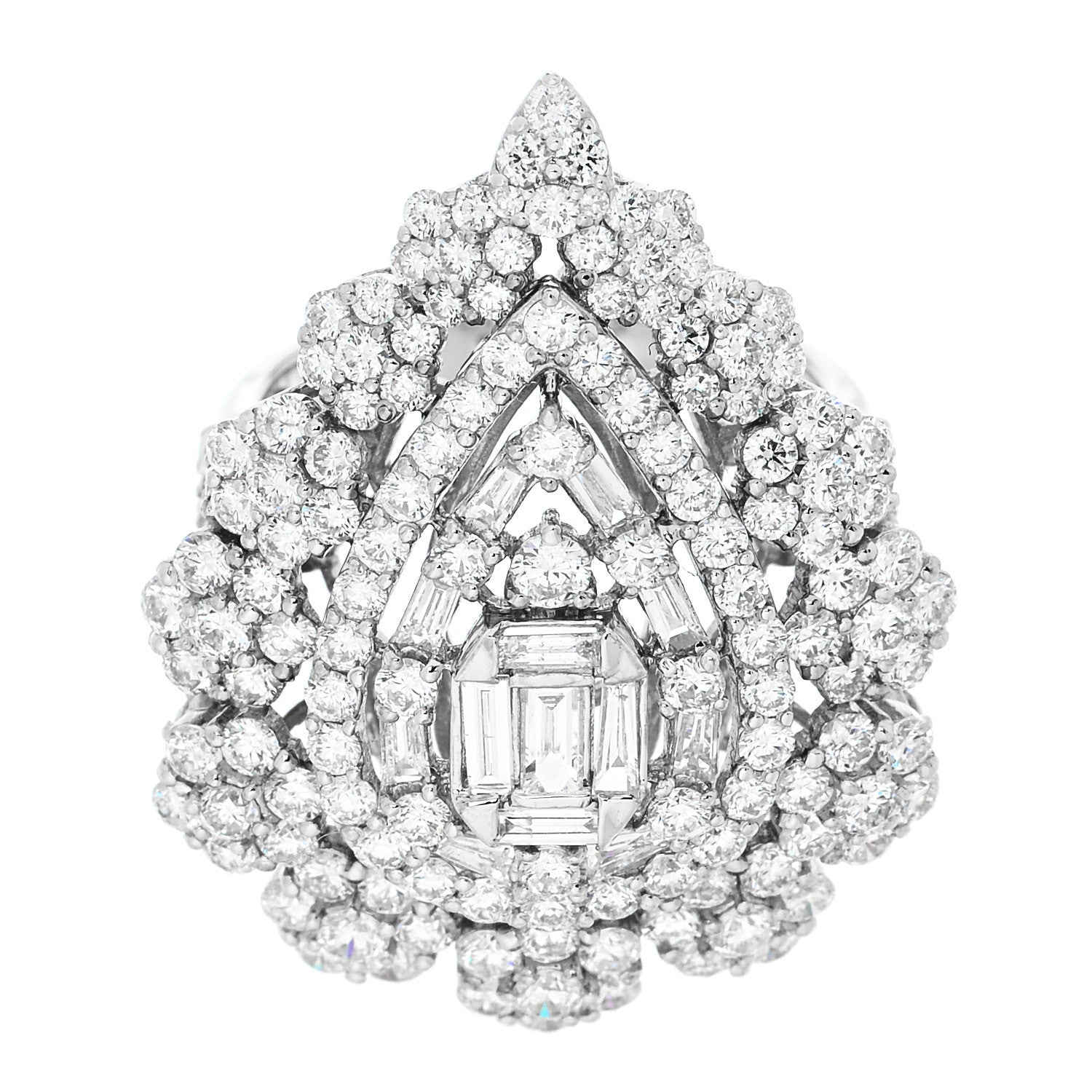 Parker & West by FASHIONPHILE 18K White Gold Diamond 4.70ctw Multi Shape Cocktail Ring  56 7.5 7 of 9