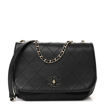 Chanel Calfskin Stitched Small Covered CC Flap Bag Black 1 of 11